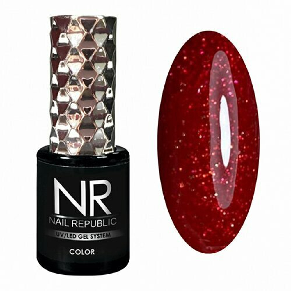 Nail Republic Гель-лак 436 Мерцающий алый, 10 мл