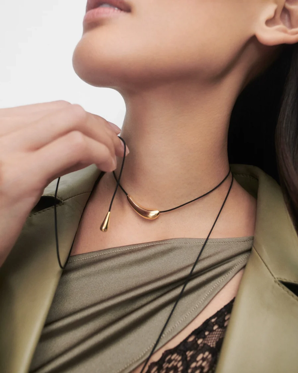 Колье Orbit Cord серебро 925 пробы покрытое золотом