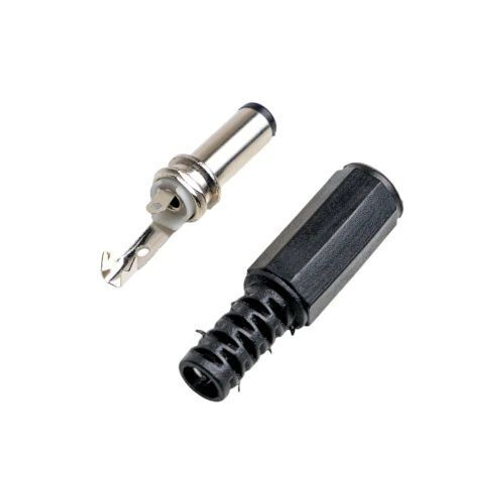 Разъем штекер DC5.5 x 2.1 черный