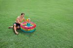 Надувной детский сухой бассейн с шариками Intex 48674 Ring Baby Ball Pit 86х25 см 50 шариков от 1 года
