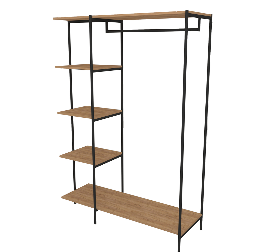 Стеллаж-вешалка на металлокаркасе, модульная серия Сиэтл