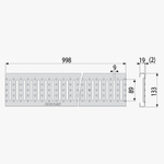 AVZ102-R102 Дренажный канал 100 мм, с интегрированной пластиковой рамой и оцинкованной решеткой C-об