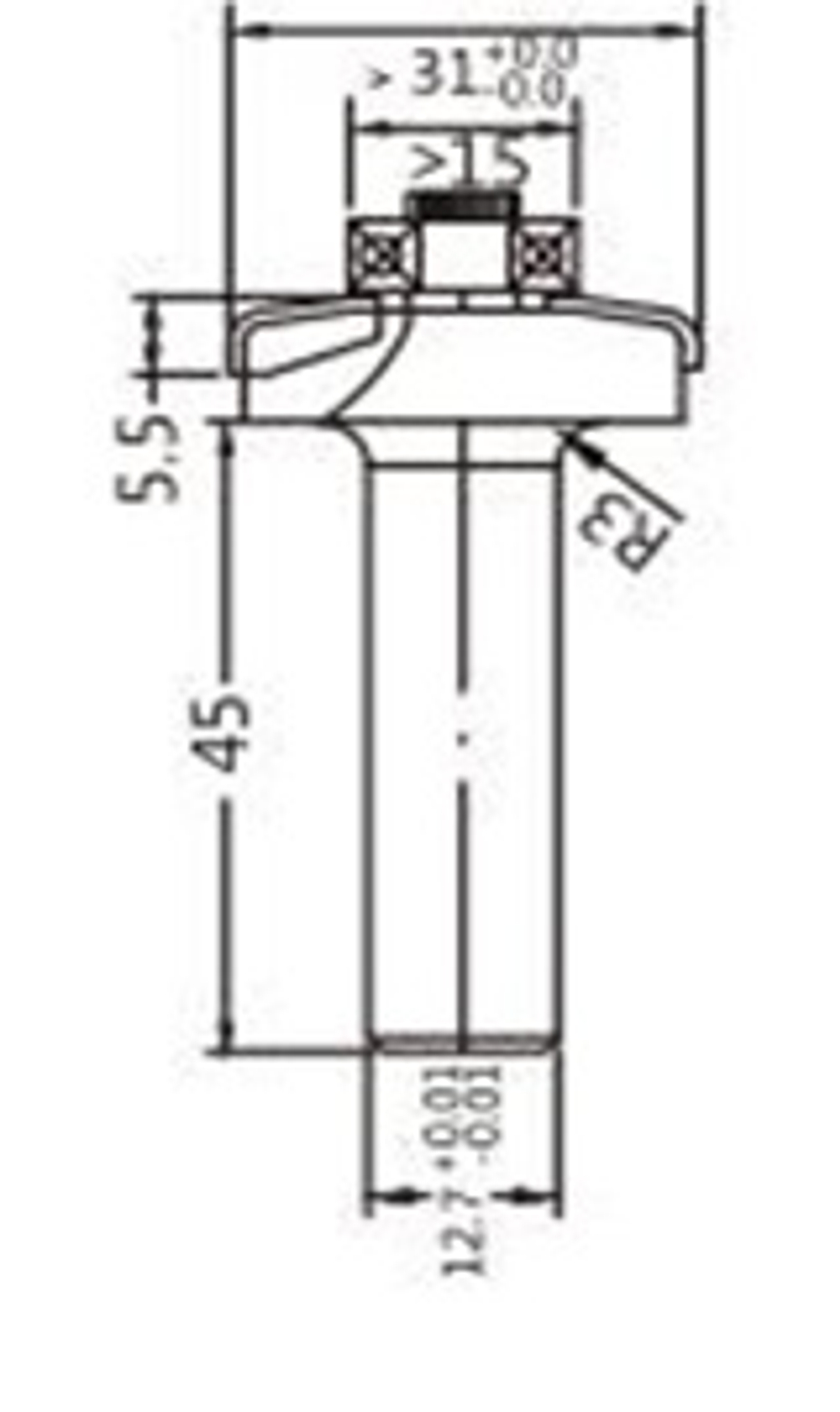 Фреза алмазная филёночная D.31x5.5x50.5 S.12 Z=2