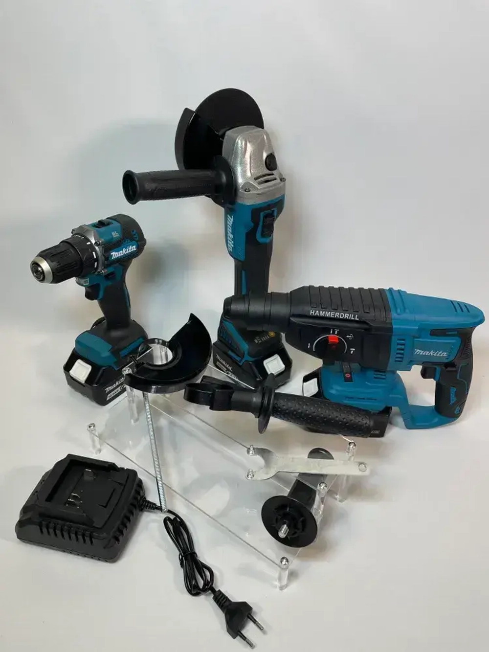 Набор электроинструментов аккумуляторных 3в1 26V перфоратор, шуруповерт и шлифовальная машина для дома и ремонта