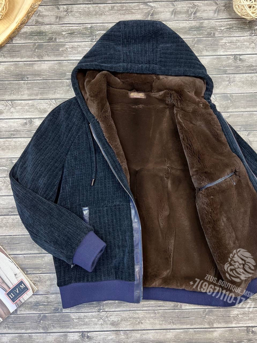 Куртка с мехом Loro Piana со вставками кожи крокодила