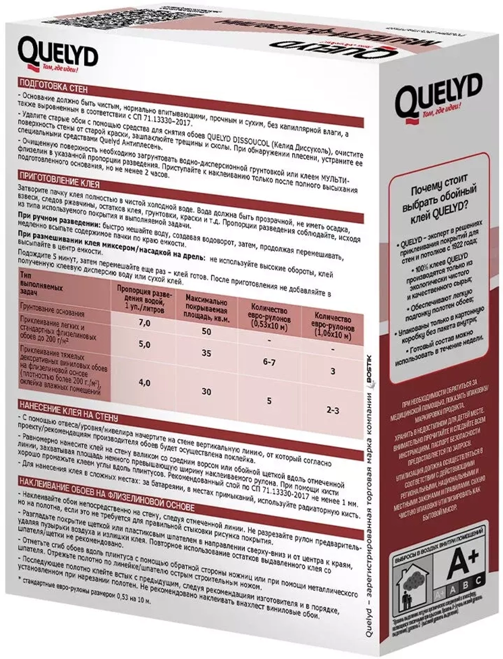 Клей для флизелиновых обоев Quelyd Мульти-Флизелин 180 г