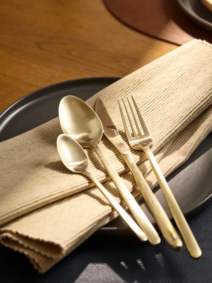 Набор столовых приборов pure, золотистые матовые, 24 пред.