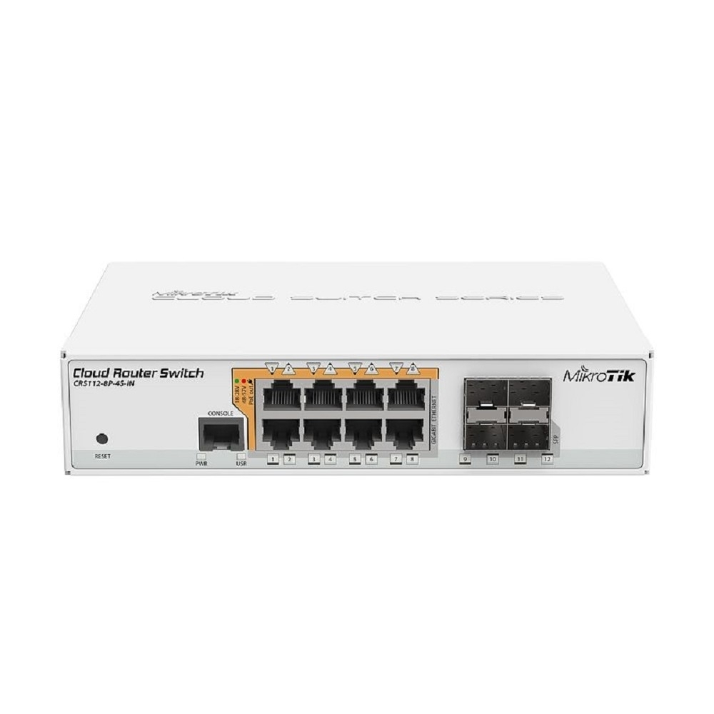 Коммутатор MikroTik CRS112-8P-4S-IN Коммутатор 8х10/100/1000 Ethernet, 4 x SFP ports