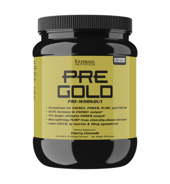 Ultimate Nutrition Pre Gold Pre-Workout 250 gr , Предтренировочный комплекс