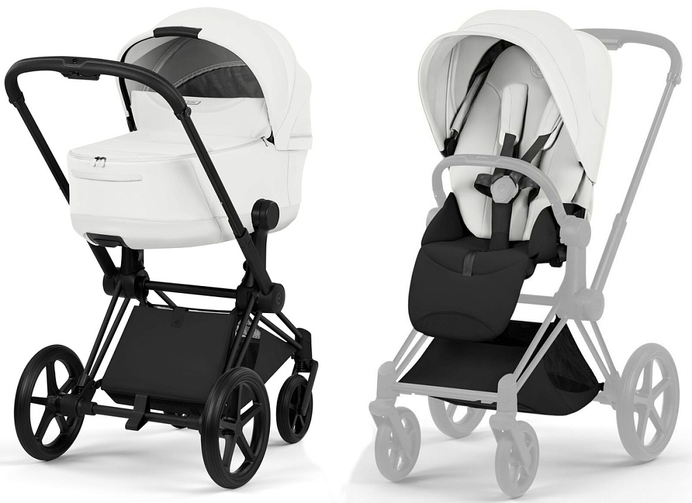Коляска Cybex Priam V Matt Black Style Collection 2 в 1 Off White