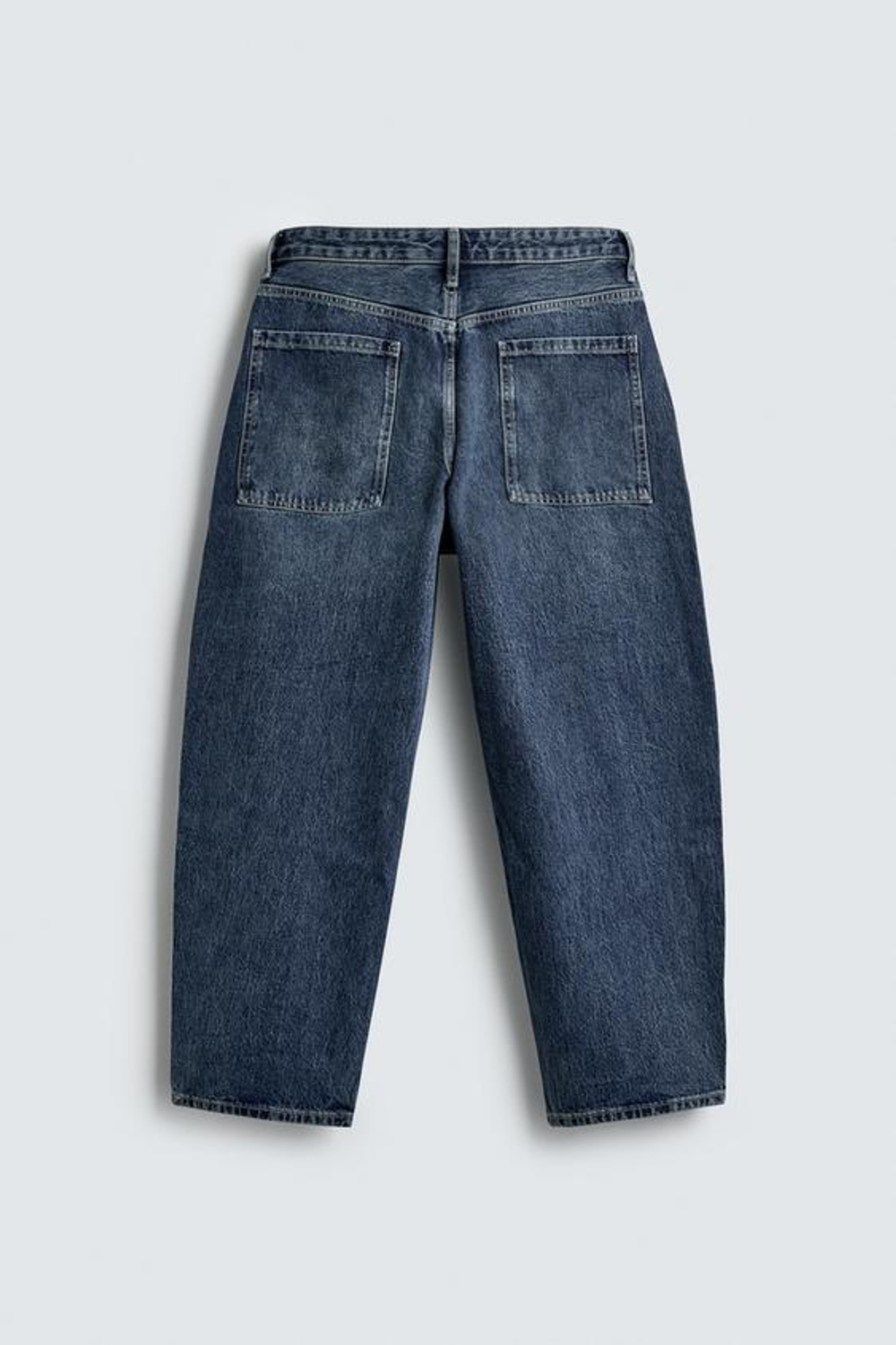ZARA ДЖИНСЫ TAPERED WIDE FIT, СИНИЙ