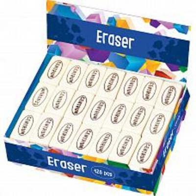 Ластик 30х16х8мм. белый прямоугольный, каучук (Центрум)