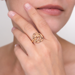 Кольцо «Императорский питон» из красного золота с фианитами