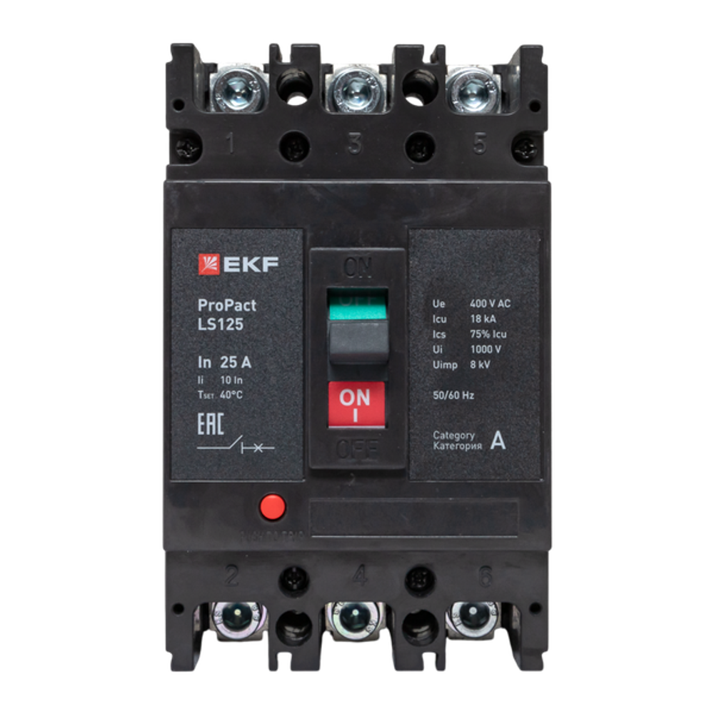 Автоматический выключатель в литом корпусе  EKF mccb-125-18-3-25-ls