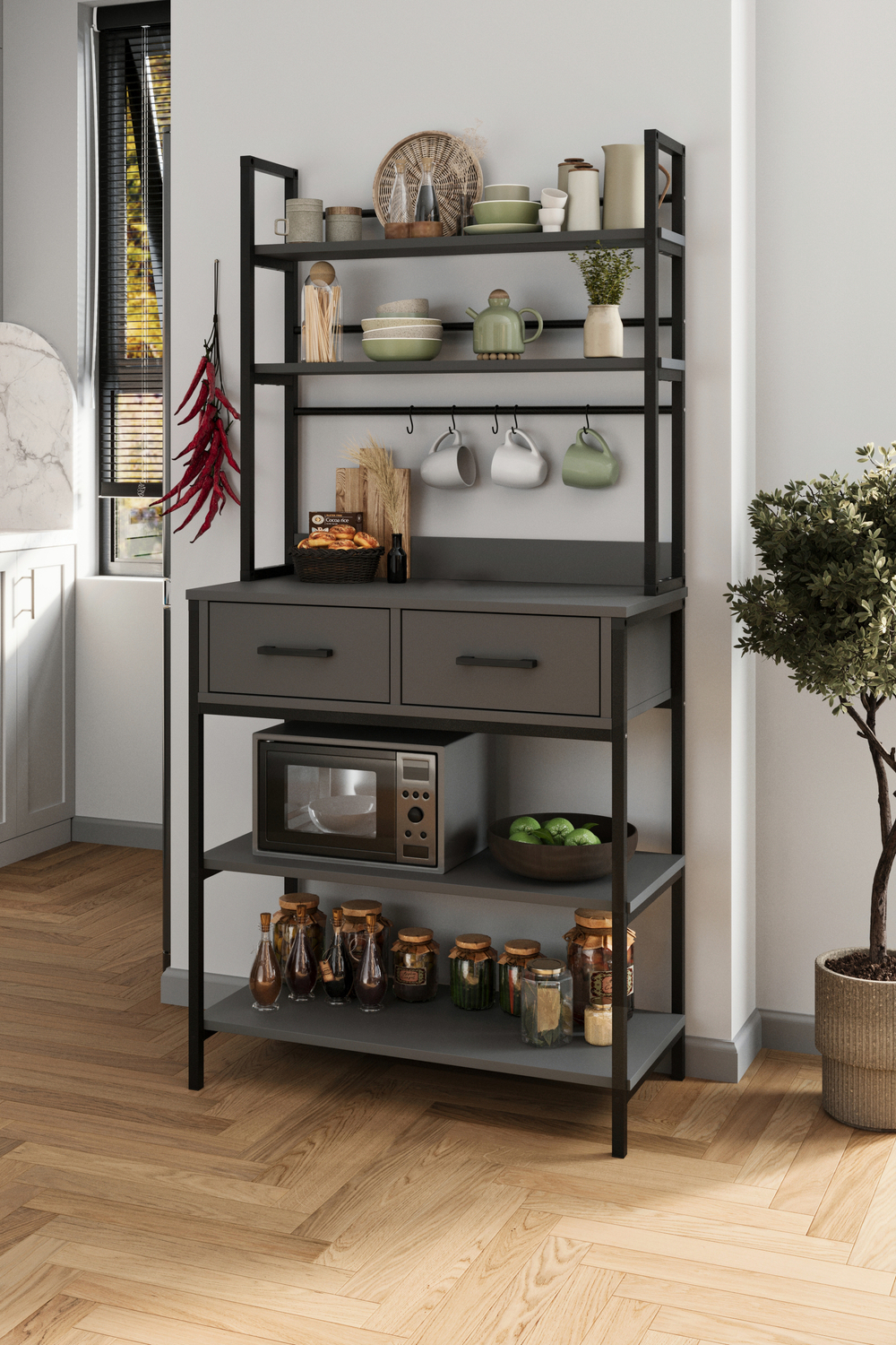Стеллаж кухонный VIETNAM - антрацит