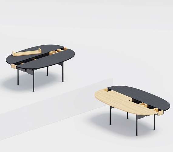 Журнальный столик Between S, 90х64х37 см, дуб/черный ясень