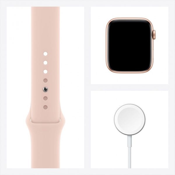 Часы Apple Watch Series 6 GPS 44mm Aluminum Case with Sport Band Золотистый/Розовый Песок (M00E3)