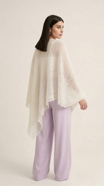 Пончо пуховое Т005-02 экрю