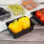 Одноразовый контейнер пластиковый 1000 мл черный 179*132*64 мм ПП