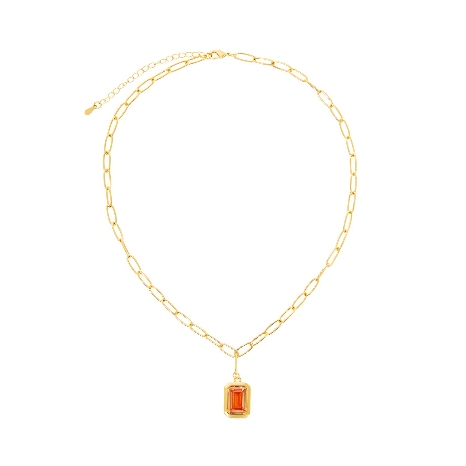 Колье Piped Edge Crystal Necklace – Caramel