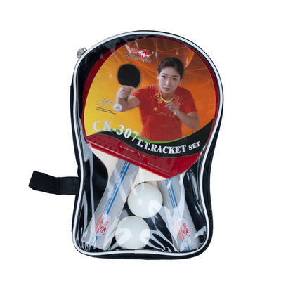 Набор для настольного тенниса DOUBLE FISH, CK-307, 2 ракетки и 2 мяча, наклад. 1,6 мм, конич. ручка сумка-чехол