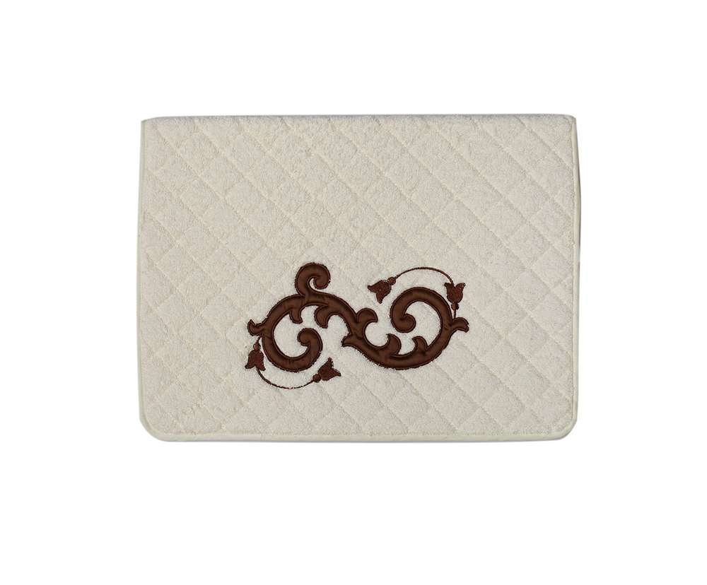 Коврик для ванной 60х90 Old Florence Ricciolo бежевый с коричневой аппликацией