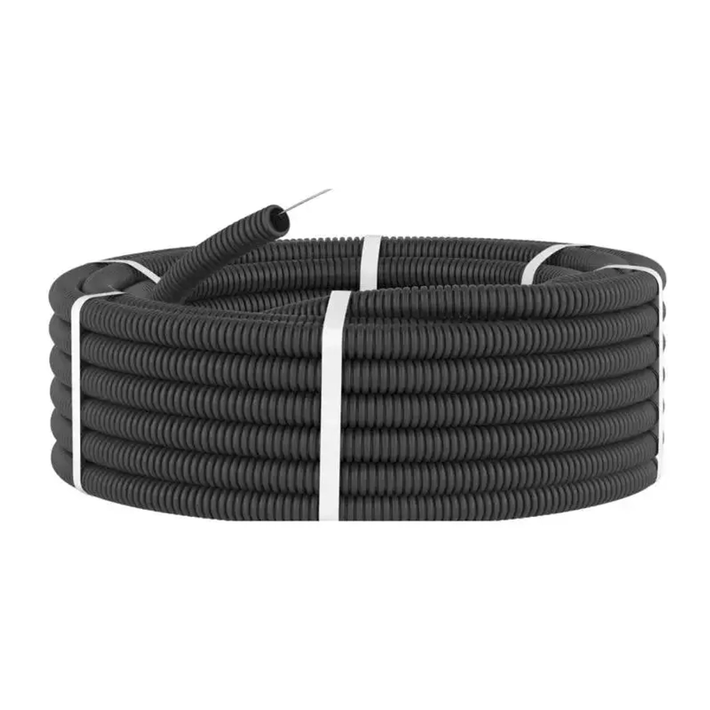 Труба гофрированная ПП D9.8 мм 50 м цвет черный матовый, практичный