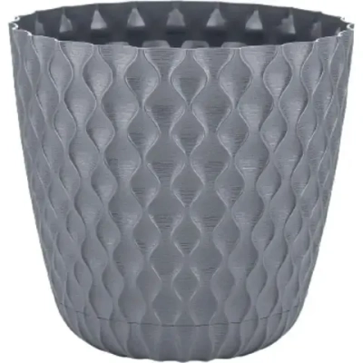 Горшок для цветов InGreen Wave с дренажной сеткой и съемным поддоном 10л, D270мм вулканиче