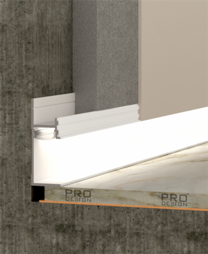 Теневой плинтус скрытого монтажа Pro Design 7210 Белый грунт 2700мм