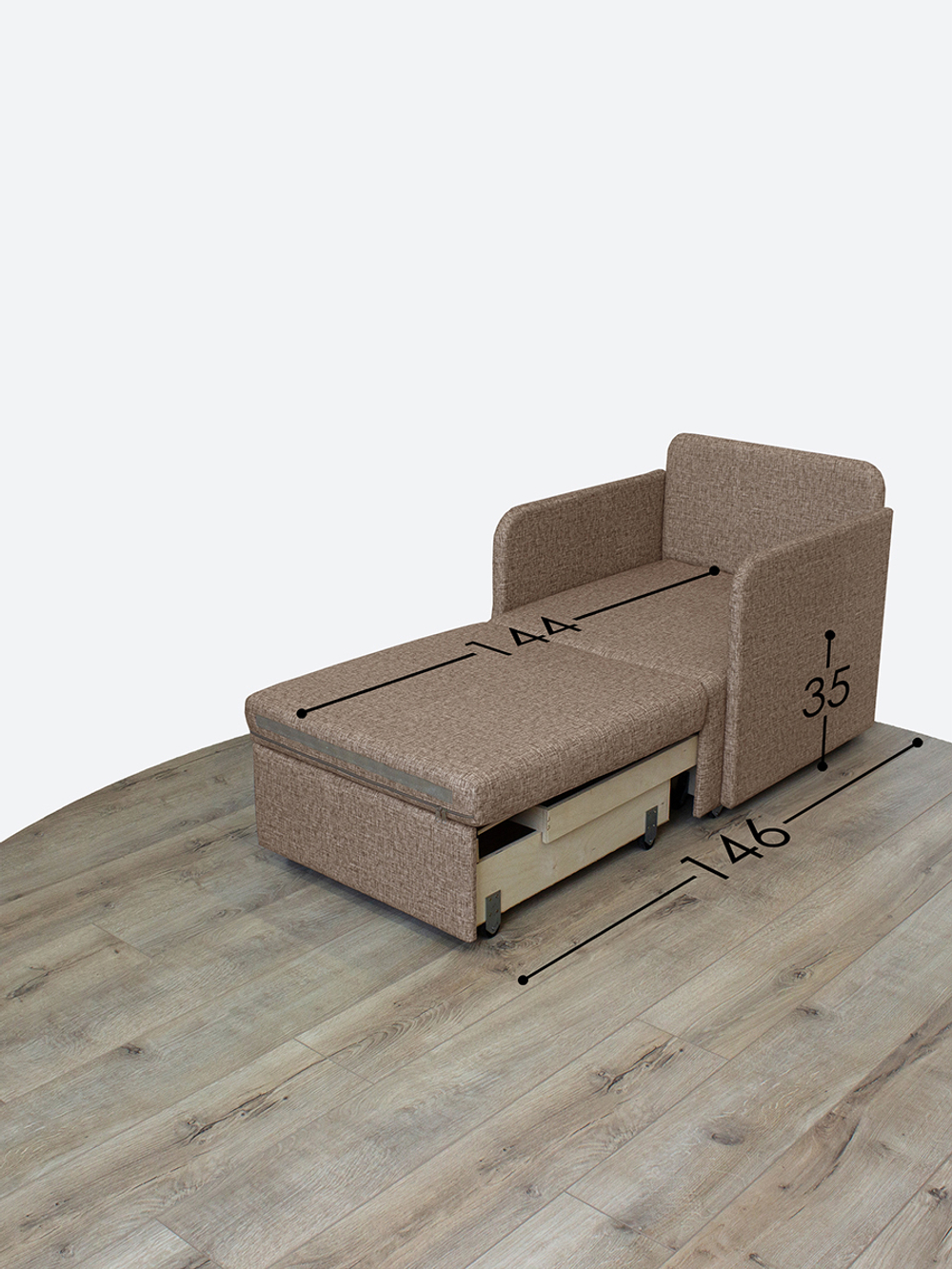 Кресло-кровать "Миник" с подлокотниками Rich Beige
