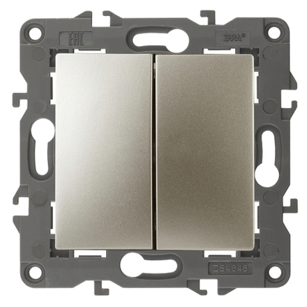 Переключатель ЭРА Elegance 14-1112-04 перекрёстный двойной 10АХ-250В шампань