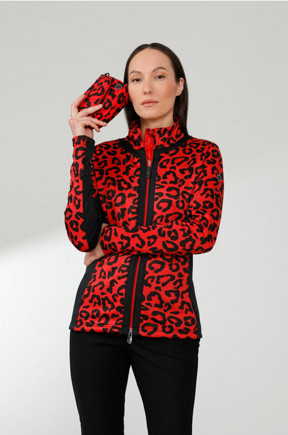 POIVRE BLANC 295513 W22-1702-WO Толстовка  (Цв. leopard scarlet red (леопардовый), LSRD)