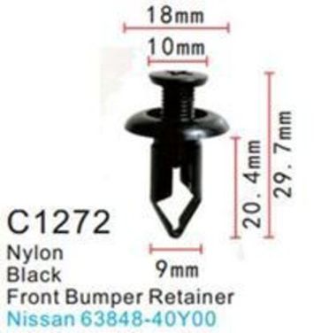 Клипса для крепления внутренней обшивки а/м Ниссан пластиковая (100шт/уп.) Forsage клипса C1272(Nissan)