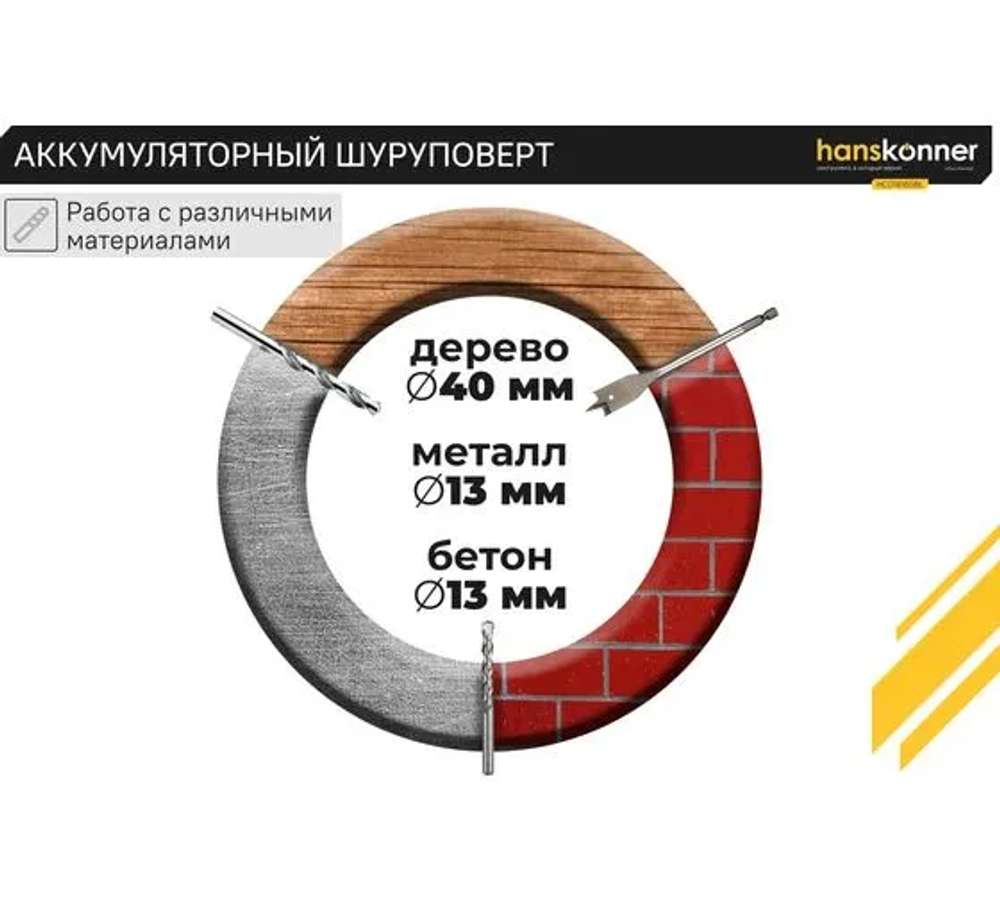 Дрель, 18 В, 40 мм, патрон -быстрозажимной, разноцветный