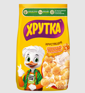 СУХОЙ ЗАВТРАК ХРУТКА МЕДОВЫЕ ШАРИКИ 230ГР
