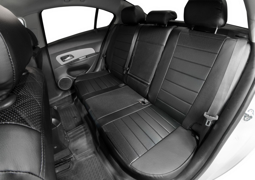 Авточехлы Rival Строчка (зад. спинка 40/60) для сидений Toyota Camry XV70 седан 2018-2021 2021-н.в., эко-кожа, черные, SC.5710.1