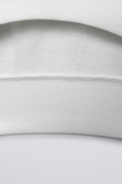 ZARA ХУДИ С РЕЛЬЕФНОЙ НАДПИСЬЮ, ЖЕЛТОВАТО-БЕЛЫЙ