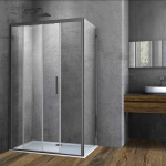 Душевой уголок Софт (Soft) Vincea VSR-3SO9015CLGM, 1500*900, вороненая сталь, стекло прозрачное