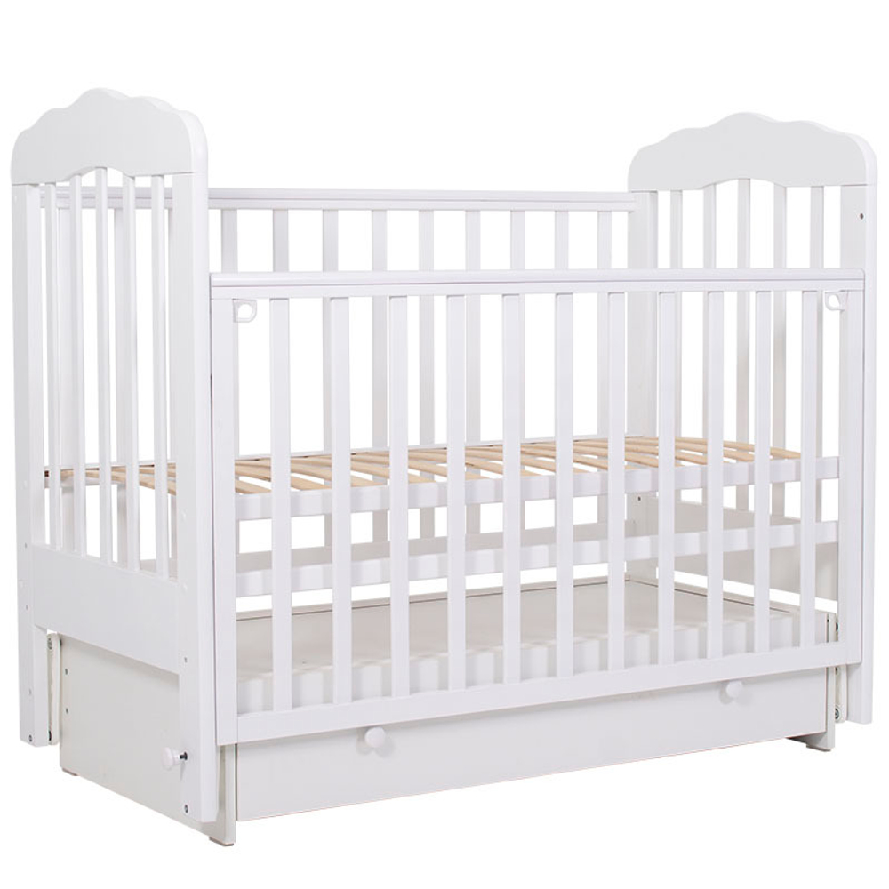 Кроватка детская Топотушки Мария 6 маятник, белая