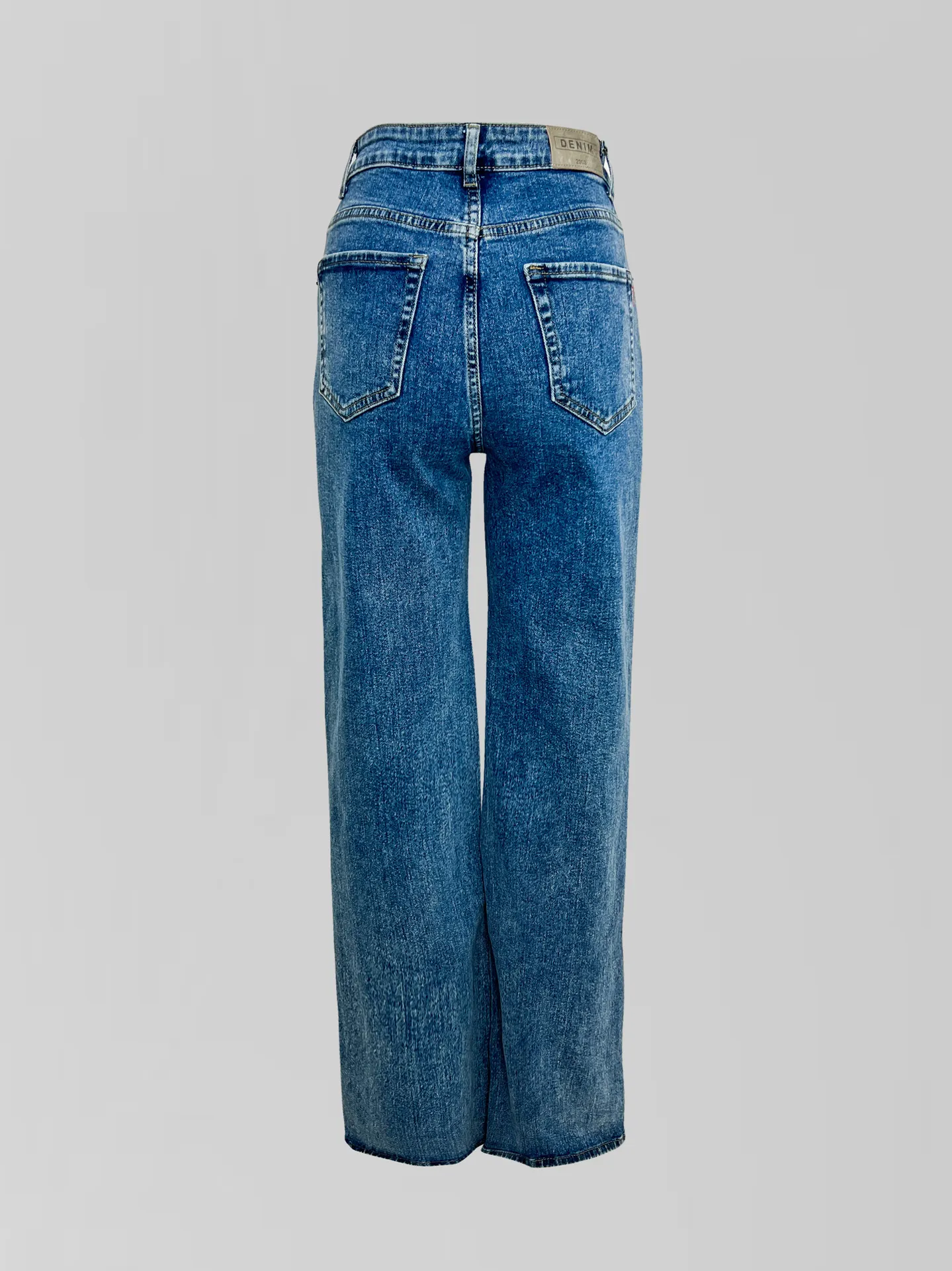 Джинсы Denim 3427 однотонные плотные трубы со стрейчем