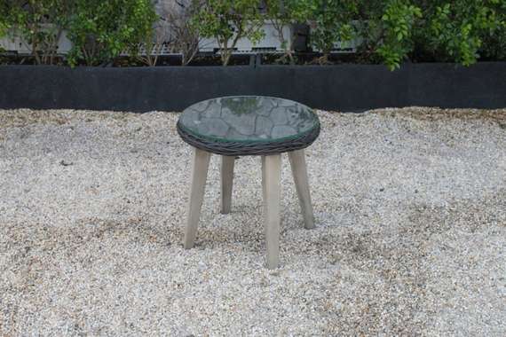 Комплект уличной мебели Jura из массива акации, алюминия и ротанга, серый, натуральный