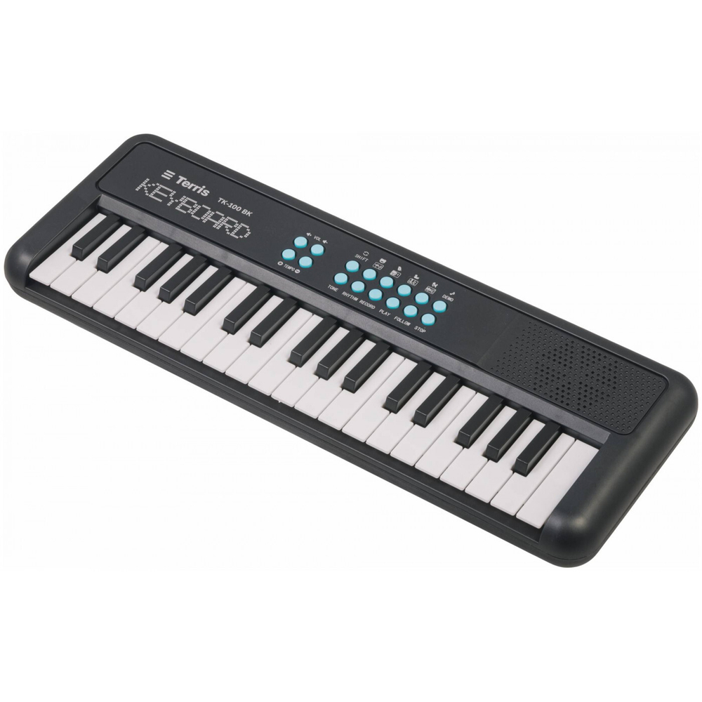 TERRIS TK-100 BK - синтезатор, 37 мини клавиш, микрофон, цвет черный.