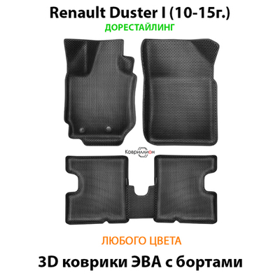 Автомобильные коврики ЭВА с бортами для Renault Duster I (10-15г.) дорестайлинг