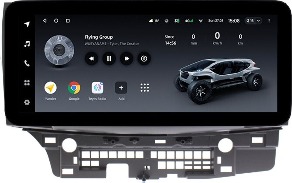 Магнитола для Mitsubishi Lancer X 2007-2016 (рамка 10) - Teyes LUX ONE ROUND монитор 12.3" 2K QLED на Android 10, CarPlay, 4G SIM-слот