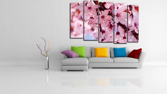 Модульная картина "Цветы вишни"