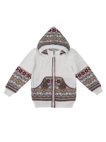 Кофта вязаная на молнии с капюшоном и карманом