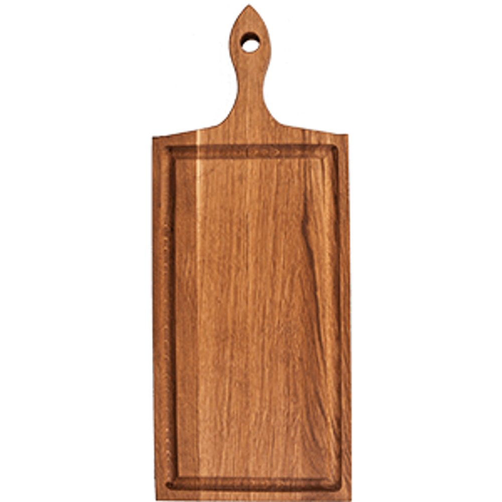 Доска для подачи прямоугольная с ручкой(10см),с выемкой.;дуб;H=25,L=325,B=175мм