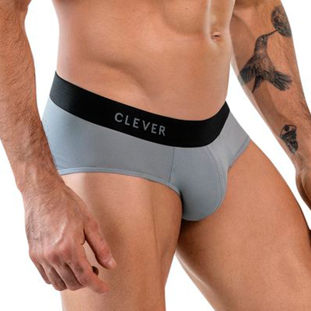 Мужские трусы брифы серые Clever Moda ONEAL BRIEF 186212