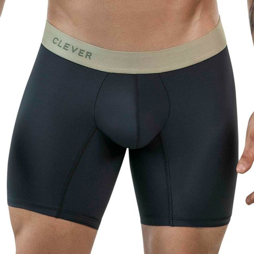 Мужские трусы боксеры темно-серые удлиненные Clever Moda AUDAZ LONG BOXER 186813