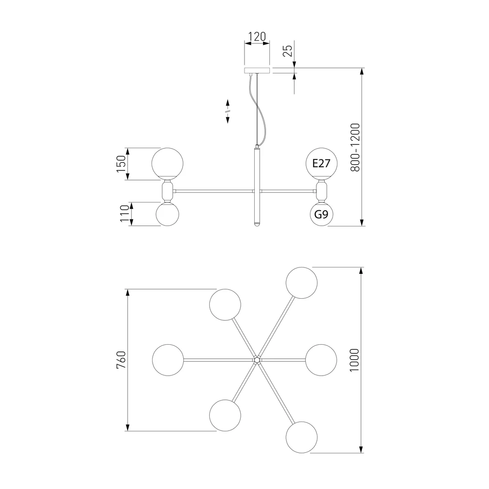 Подвесная люстра Eurosvet BUBBLE 30182 4690389194825